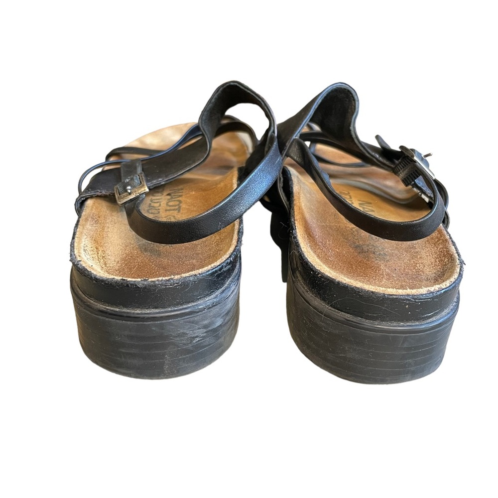 Naot Sandals Women Size 38 US 7 Black Leather Strappy Comfort Sandals - Picture 3 of 7